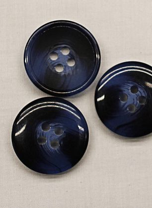 Пуговица пластик под рог 4 прокола d-25мм сине-голубая - в интернет-магазине тканей Тессутидея арт. F-6715