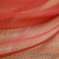 Сетка плательная (о) лососевая в мелкий горох - итальянские ткани Тессутидея арт. 03-5578