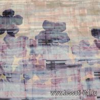 Плательная сетка деворе купон (1,1м) (н) фиолетово-голубой принт - итальянские ткани Тессутидея арт. 03-7044