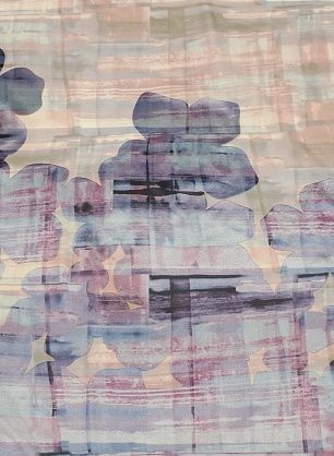 Плательная сетка деворе купон (1,1м) (н) фиолетово-голубой принт - в интернет-магазине тканей Тессутидея арт. 03-7044