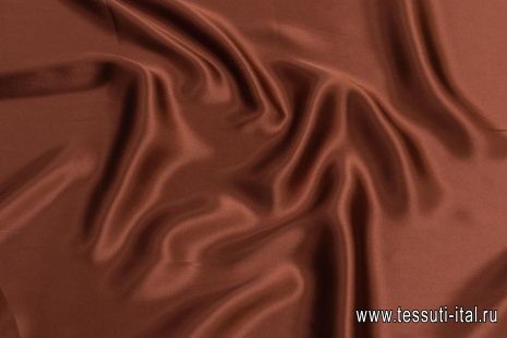 Шелк атлас (о) коричневый - итальянские ткани Тессутидея арт. 10-2326