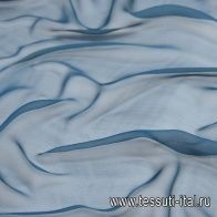 Шифон (о) темная морская волна - итальянские ткани Тессутидея арт. 10-1729