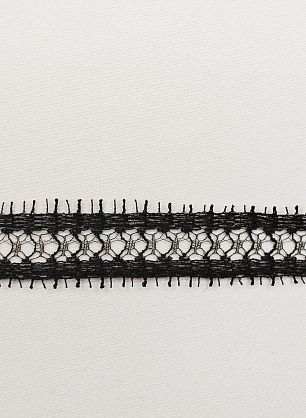 Кружево Solstiss (о) черное ш-2см - итальянские ткани Тессутидея 03-7096