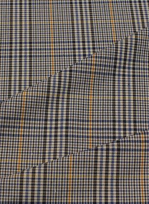 Костюмная стрейч (н) сине-бежево-коричневая клетка - в интернет-магазине тканей Тессутидея арт. 05-4868