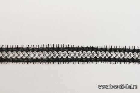 Кружево Solstiss (о) черное ш-2см - итальянские ткани Тессутидея арт. 03-7096