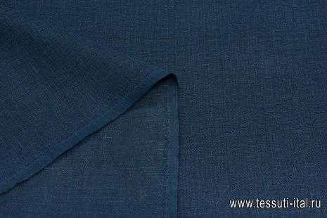 Лен костюмный (о) синий - итальянские ткани Тессутидея арт. 16-0744