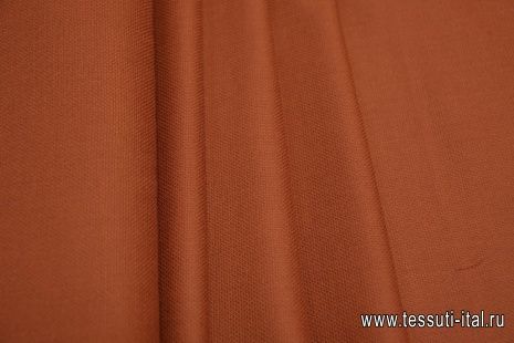 Костюмная фактурная стрейч (о) коричнево-оранжевая - итальянские ткани Тессутидея арт. 05-3774
