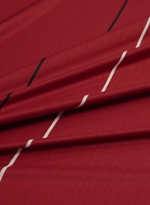 Трикотаж шерсть купон (0,9м) (н) черно-белые полосы на темно-красном - в интернет-магазине тканей Тессутидея арт. 15-0995