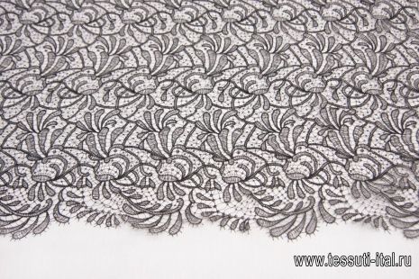 Кружевное полотно (о) черное в стиле Scervino - итальянские ткани Тессутидея арт. 03-6704