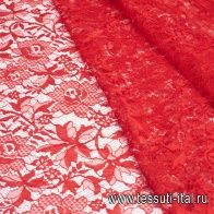 Кружевное полотно (о) ярко-красное - итальянские ткани Тессутидея арт. 03-6122