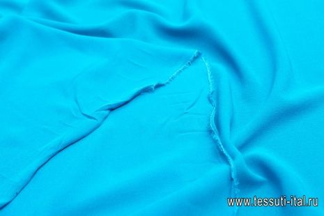 Крепдешин (о) ярко-голубой - итальянские ткани Тессутидея арт. 10-1297