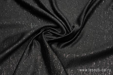Жаккард с люрексом (о) черный - итальянские ткани Тессутидея арт. 03-7008