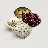 Пуговица на ножке  d-24-26мм металл, стразы Swarovski в ассортименте  - итальянские ткани Тессутидея арт. F-1670
