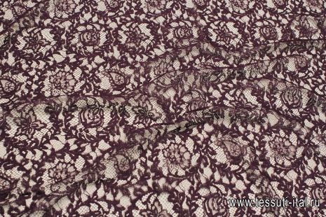Кружевное полотно (о) темно-сиреневое - итальянские ткани Тессутидея арт. 03-6914