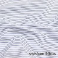 Сорочечная (н) сине-фиолетовая полоска на белом - итальянские ткани Тессутидея арт. 01-6023
