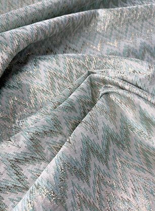 Жаккард с люрексом (н) молочно-бирюзовый с золотом - в интернет-магазине тканей Тессутидея арт. 03-7442