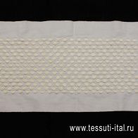 Шитье ш-10см молочный горох на белом - итальянские ткани Тессутидея арт. F-6347