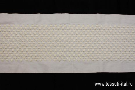 Шитье ш-10см молочный горох на белом - итальянские ткани Тессутидея арт. F-6347
