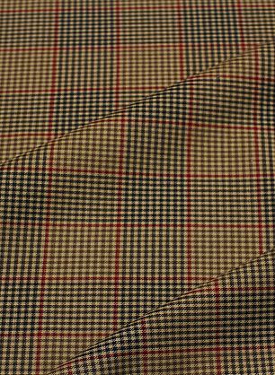 Костюмная стрейч (н) красно-бежево-коричневая клетка - в интернет-магазине тканей Тессутидея арт. 05-4629