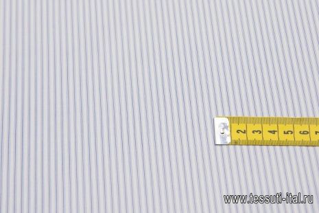 Сорочечная (н) бело-фиолетово-голубая полоска  - итальянские ткани Тессутидея арт. 01-6005