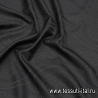 Хлопок (о) черный принт на черном - итальянские ткани Тессутидея арт. 01-7259