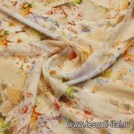 Шифон печворк (н) цветочный рисунок - итальянские ткани Тессутидея арт. 10-3665