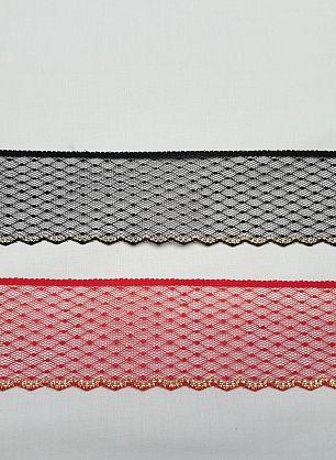 Кружево с люрексом (н) черно-золотое, красно-золотое ш-4,5см - в интернет-магазине тканей Тессутидея арт. 03-4456