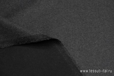 Пальтовая сукно двухслойная (о) темно-серая/черная - итальянские ткани Тессутидея арт. 09-2076