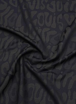 Костюмная шерсть (н) синие надписи на темно-синем - в интернет-магазине тканей Тессутидея арт. 05-4779