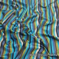 Трикотаж хлопок (н) цветная стилизованная полоска в стиле Missoni - итальянские ткани Тессутидея арт. 12-0968
