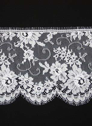 Кружево шантильи (о) белое ш-17см Solstiss - в интернет-магазине тканей Тессутидея арт. 03-3551