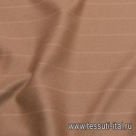 Пальтовая дабл двухслойная (о) коричневая/светло-бежевая - итальянские ткани Тессутидея арт. 09-1961
