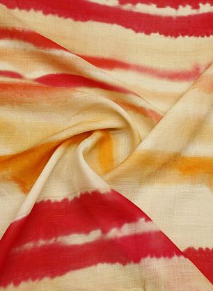 Батист (н) розово-персиковые стилизованные полосы - в интернет-магазине тканей Тессутидея арт. 01-7534