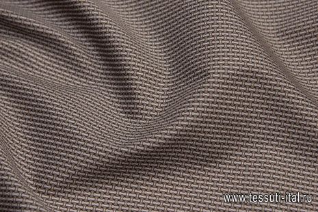Сорочечная (н) серо-коричневый принт - итальянские ткани Тессутидея арт. 01-6229