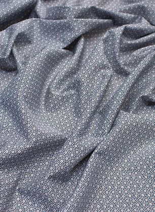 Сорочечная (н) мелкий сине-белый цветочный орнамент - в интернет-магазине тканей Тессутидея арт. 01-5410