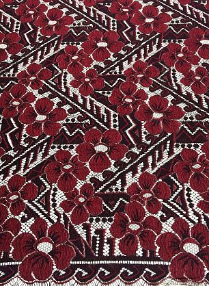 Кружево (н) бордово-фиолетовое Solstiss - в интернет-магазине тканей Тессутидея арт. 03-5052