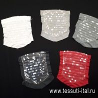 Декоративный элемент трикотажный карман расшитый пайетками - итальянские ткани Тессутидея арт. F-3801