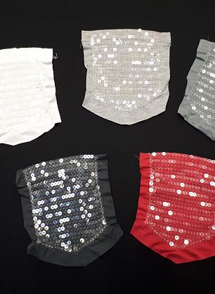 Декоративный элемент трикотажный карман расшитый пайетками - в интернет-магазине тканей Тессутидея арт. F-3801