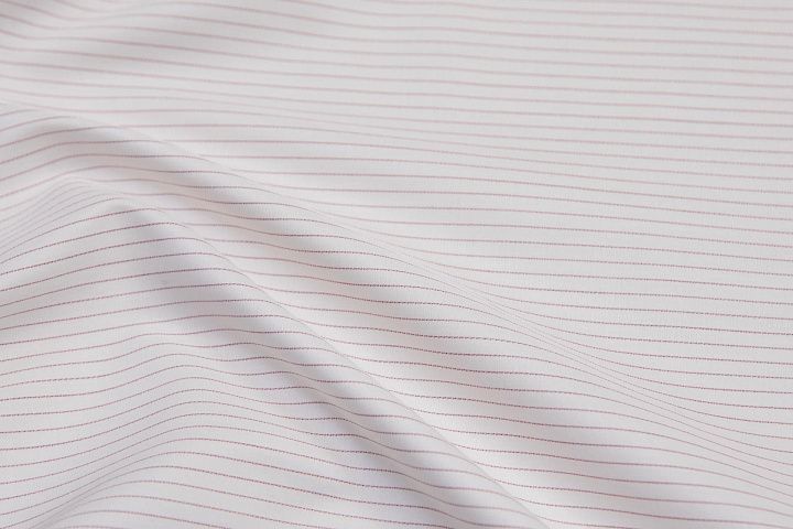 Сорочечная (н) бело-красная полоска - итальянские ткани Тессутидея арт. 01-6313