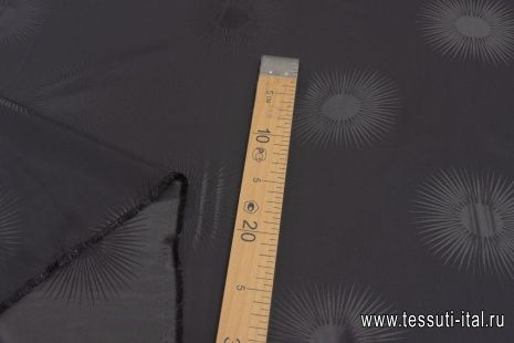 Шелк атлас (о) черный рисунок на черном - итальянские ткани Тессутидея арт. 10-2569