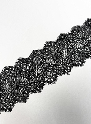 Кружево (о) черное ш-21см - в интернет-магазине тканей Тессутидея арт. 03-7607