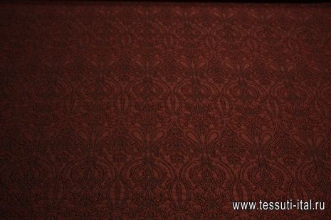 Жаккард (н) красно-серо-черный орнамент ш-130см - итальянские ткани Тессутидея арт. 03-3429