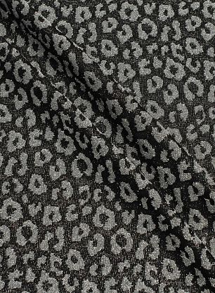 Трикотаж с люрексом (н) серый хищный принт на черном - в интернет-магазине тканей Тессутидея арт. 13-1642