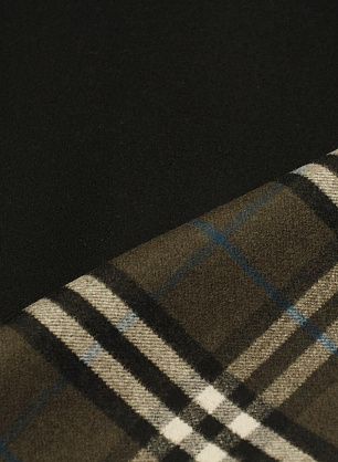 Пальтовая дабл шерсть двухслойная (н) клетка на коричневом/черная - в интернет-магазине тканей Тессутидея арт. 09-2138