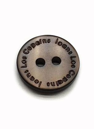 Пуговица пластик 2 прокола d-14мм коричнево-зеленая - в интернет-магазине тканей Тессутидея арт. F-3316