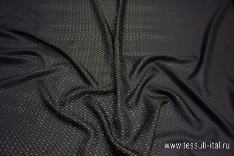 Шелк твил купон (1,6м) (н) бело-зеленый принт деграде на черном в стиле Fendi - итальянские ткани Тессутидея арт. 10-2205