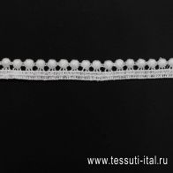 Тесьма бахрома (о) белая 1см - итальянские ткани Тессутидея арт. F-6333