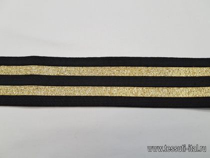 Резинка (н) черная с металлом - итальянские ткани Тессутидея арт. F-3495