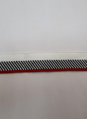 Подвяз (н) черно-бело-красный 3*28см  - в интернет-магазине тканей Тессутидея арт. F-4053