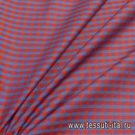 Сорочечная (н) оранжево-голубая клетка - итальянские ткани Тессутидея арт. 01-5216